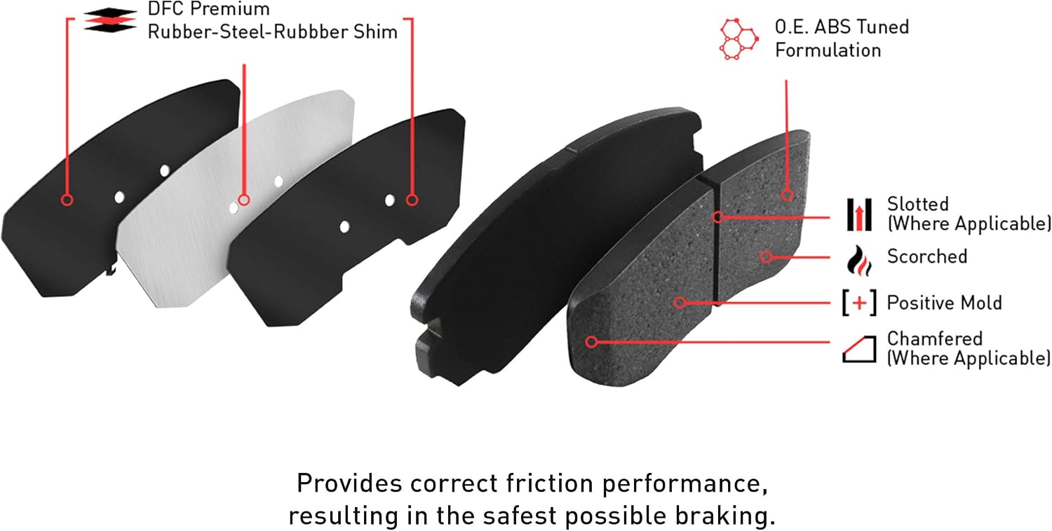 Dynamic Friction Company Front Brakes and Rotors| Automotive Replacement Brake Kits| Front 5000 Advanced Brake Pads and Rotors Kit| Fits 2022-2023 Acura MDX