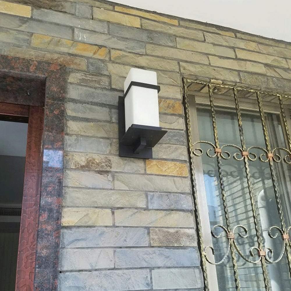 Wall Sconces, Outdoor Patio Waterproof Sconce Light Fixtures Square Metal Wrought Iron Glass Single Head lamp Exterior Lamp in Black Finish for House Porch
