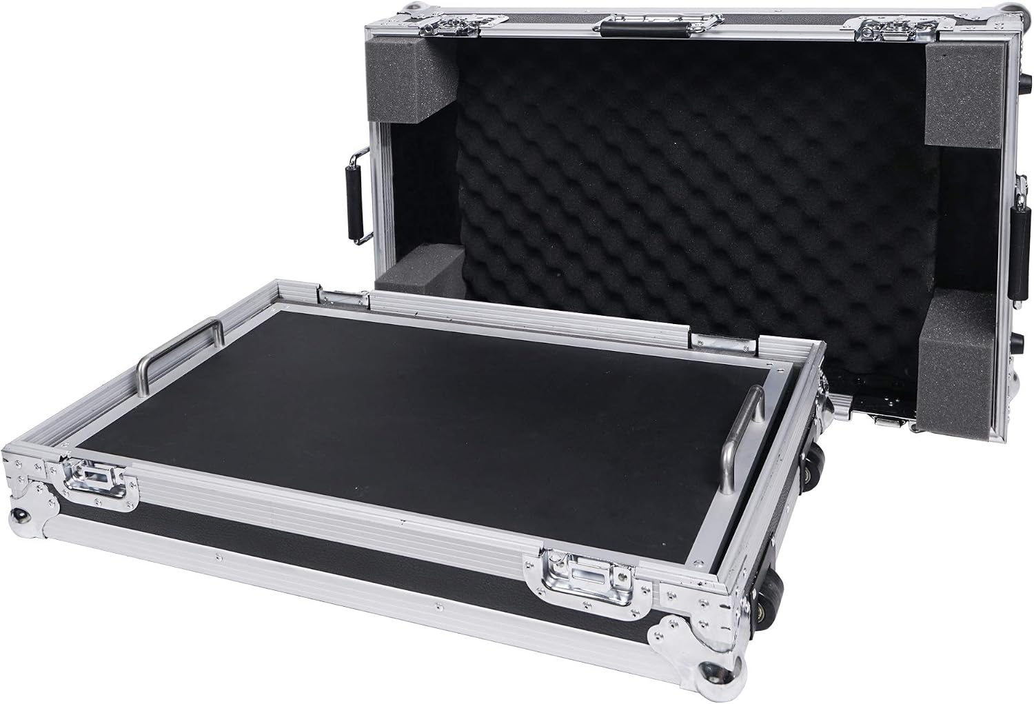 Sound Town Guitar Pedal Board Case w/Wheels, Tape Fastener and High Density Foam, ATA Road Case, Interior: 26'' x 16' (STRC-PDLW)