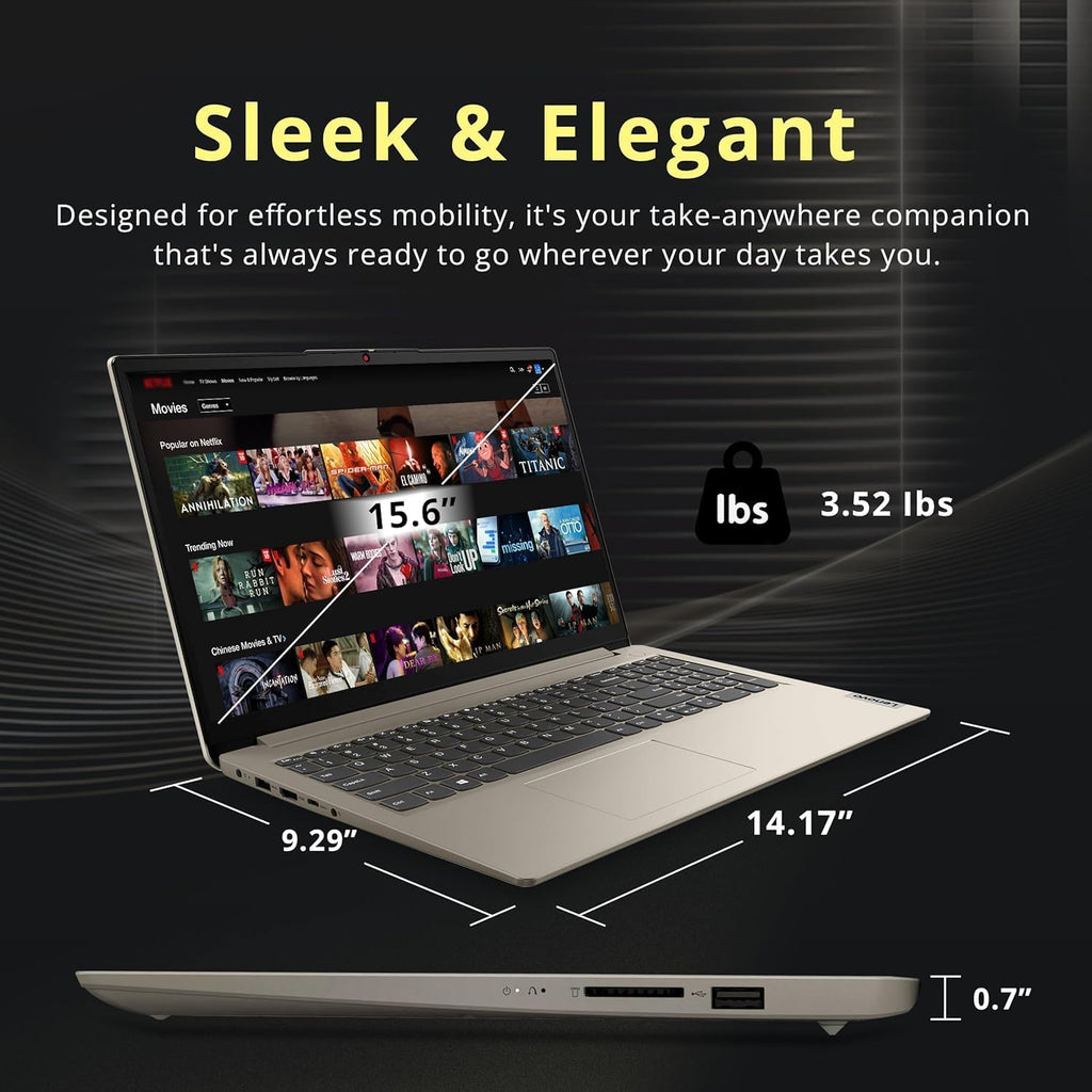 Lenovo Premium Series IdeaPad Laptop | Latest Model | 12GB RAM | 256GB SSD | 1 Year Office 365 w/ 1TB Cloud Storage | Intel Core | 15.6' | Numeric Keypad | WiFi 6 | Win 11 | w/WOWPC Recovery USB