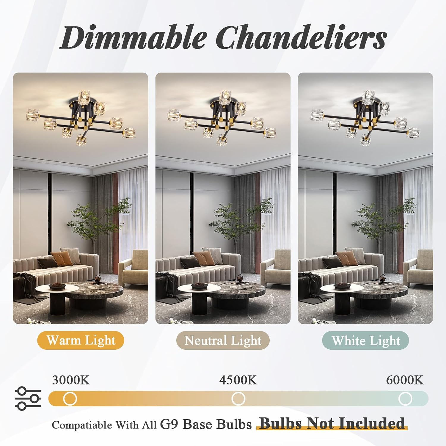 Modern Sputnik Ceiling Light Fixture with 8 Light,Black and Gold Semi Flush Mount Ceiling Light,K9 Crystal Chandeliers for Bedroom, Dining Room, Kitchen Island, Living Room