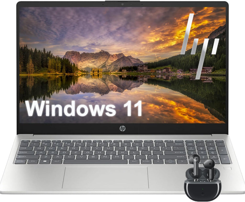 HP G10 Essential 15.6' Laptop with Wireless Earbuds| 32GB RAM, 1TB SSD| Intel 8-Core Processor| Full HD Display| HDMI Port| USB-C| Windows 11 Home| Fingerprint| Built for Work and Ready for Fun