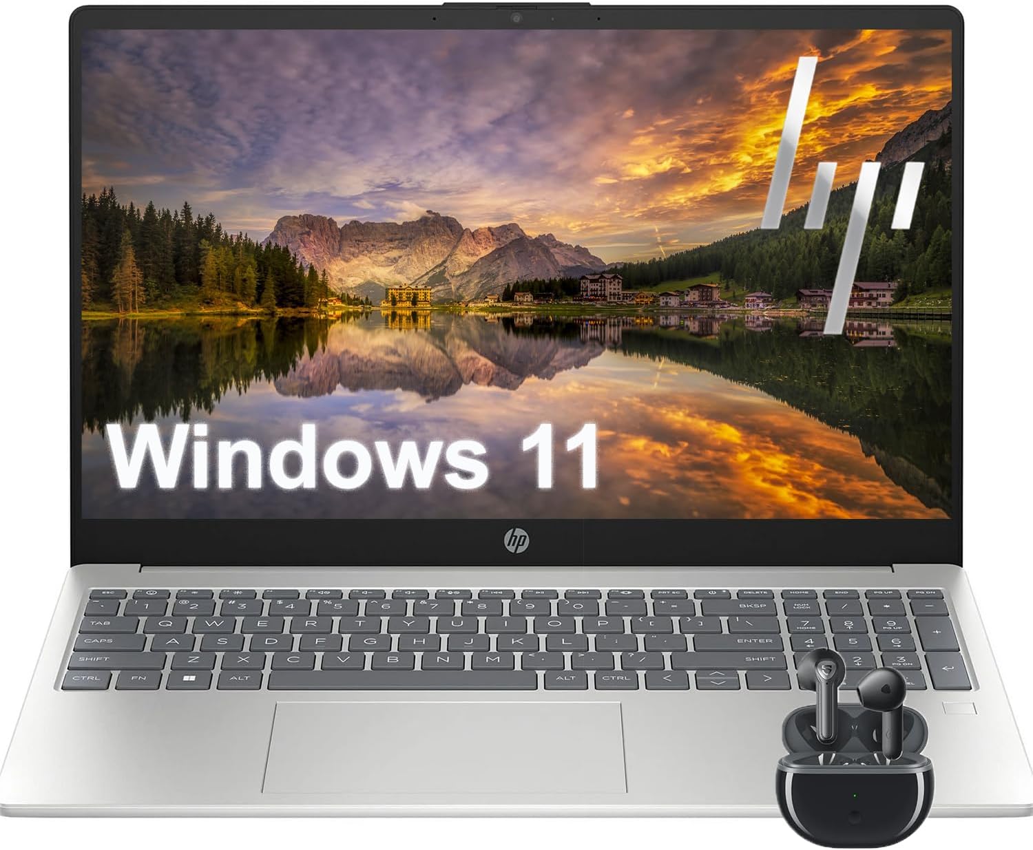 HP G10 Essential 15.6' Laptop with Wireless Earbuds| 32GB RAM, 1TB SSD| Intel 8-Core Processor| Full HD Display| HDMI Port| USB-C| Windows 11 Home| Fingerprint| Built for Work and Ready for Fun