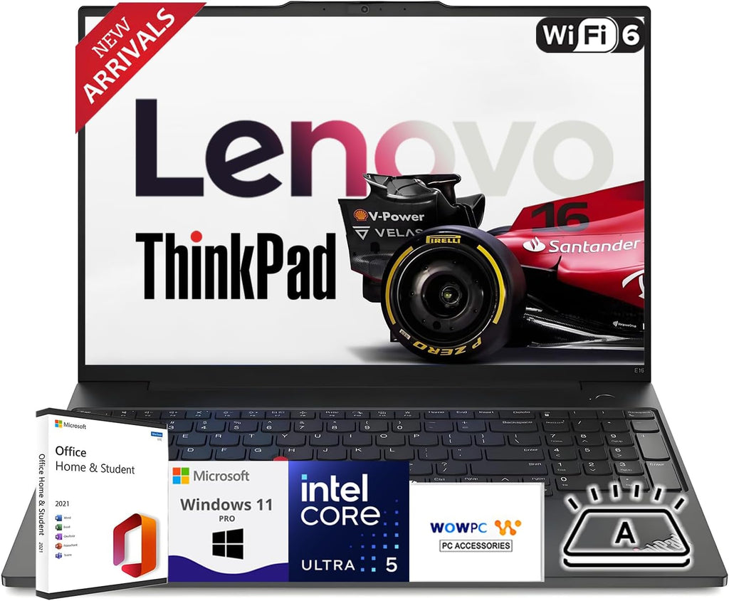 Lenovo Newly Released 16' Thinkpad Touchscreen Laptop(2025/2026 Edition) with Microsoft Office, Intel Core Ultra 5 125U, 64GB RAM, 4TB SSD, Backlit Keyboard, Fingerprint Reader, Windows 11 Pro-WOWPC
