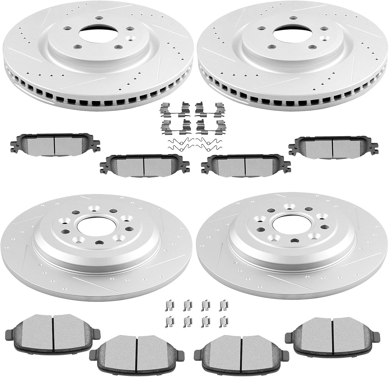 SCITOO CB5Z1125A,120.61102,54171;54166 ATD1508C,D1508-8715 8G1Z 2C026-A,54125 ATD1377C,D1377-8488 Front Rear Brake Pads and Rotors Fit For 2011-2018 For Ford Explorer,2012-2017 For Ford Flex