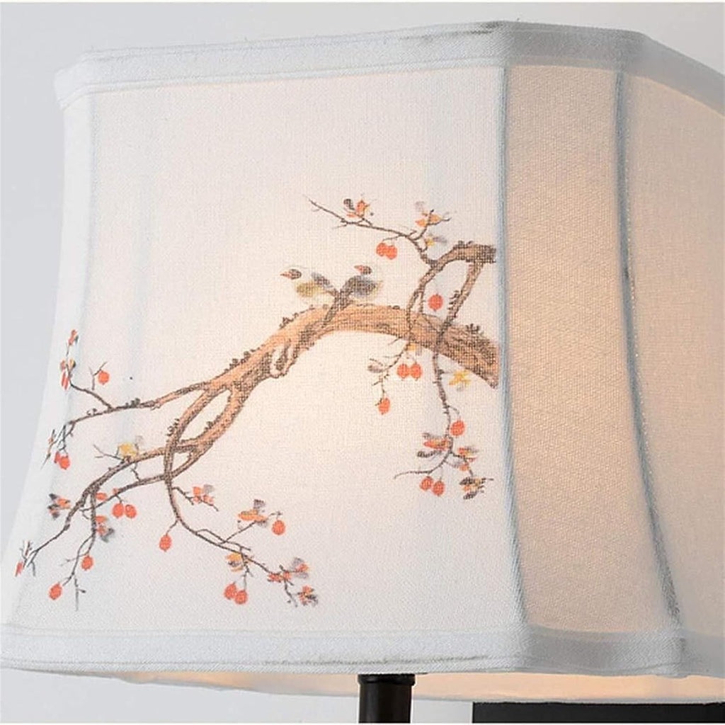 Modern Chinese Style Minimalist Bedroom Bedside Lamp Wall Lamp Indoor Toilet Black Wrought Iron Lighthouse Fabric Lampshade 1 Light Source Aisle Stairs Corridor Wall Lamp 46 * 26cm Elegant