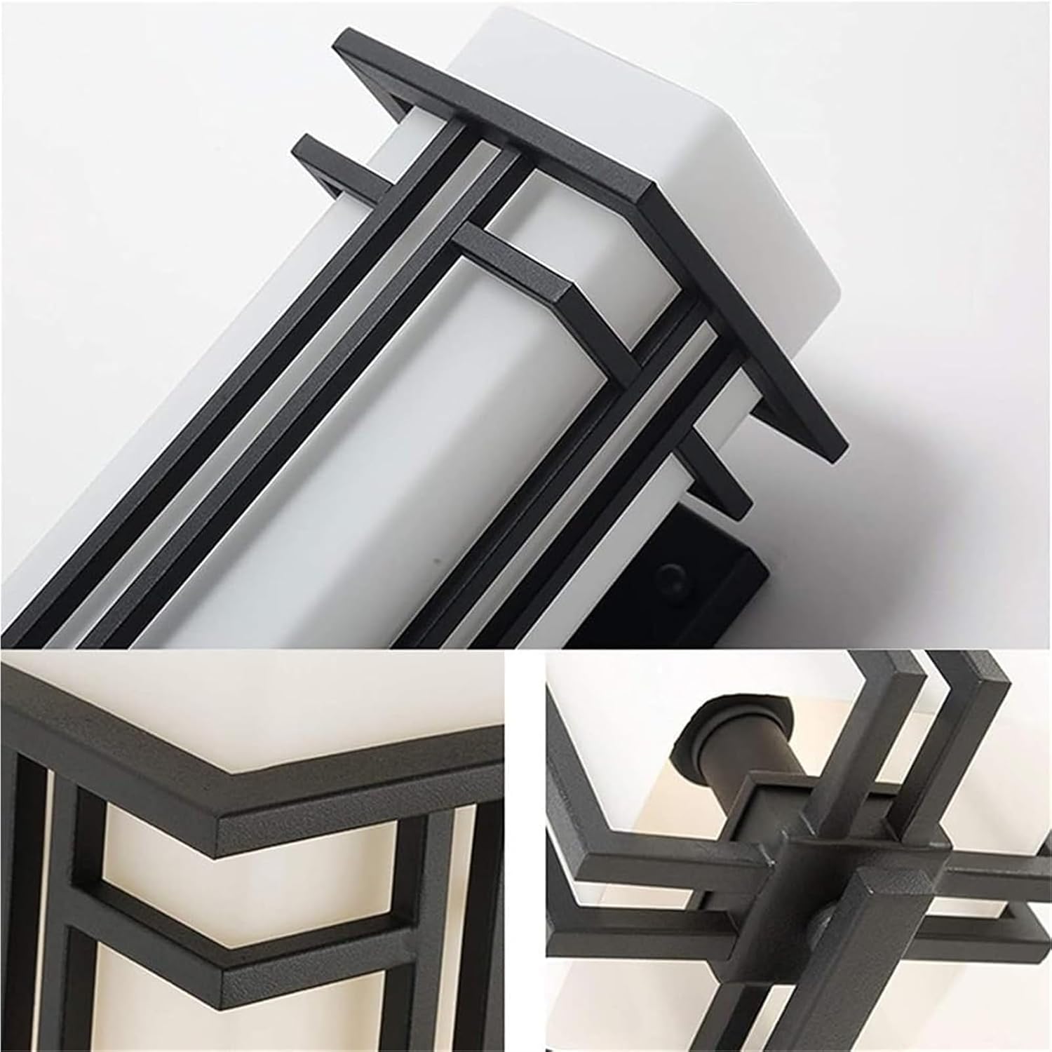 Retro Wall Sconce Waterproof Wall Lamp Metal and Glass Wall Light Fixture E27 Black Wrought Iron Decorative Lighting for Bedroom Aisle Corridor Indoor/Outdoor