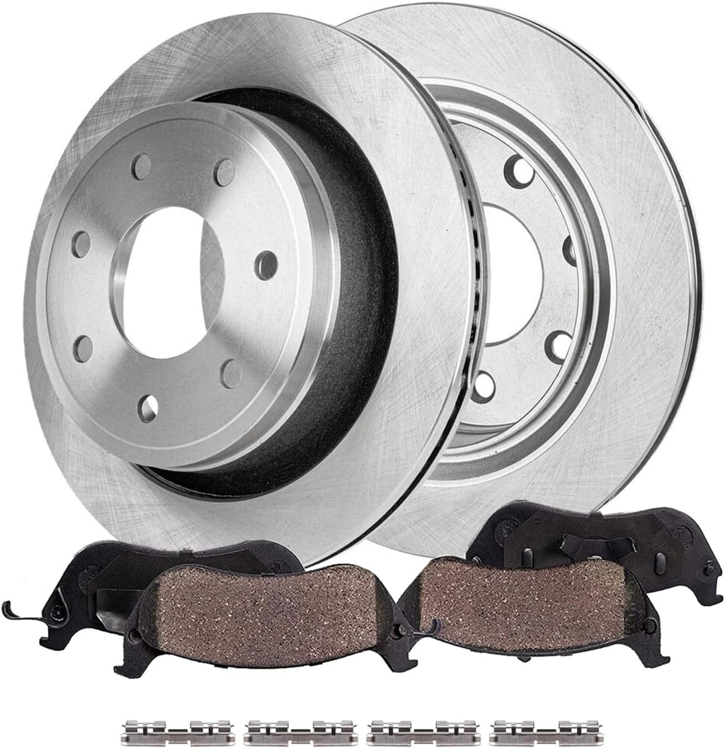 Detroit Axle - Rear Brake Kit for Ford 2012 2013 2014 F-150 [7 Lugs], Disc Brake Rotors Ceramic Brakes Pads with Hardware Replacement : 13.70' inch Rotors