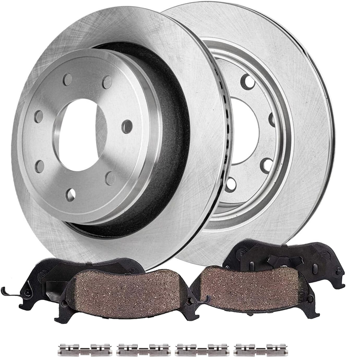 Detroit Axle - Rear Brake Kit for Ford 2012 2013 2014 F-150 [7 Lugs], Disc Brake Rotors Ceramic Brakes Pads with Hardware Replacement : 13.70' inch Rotors