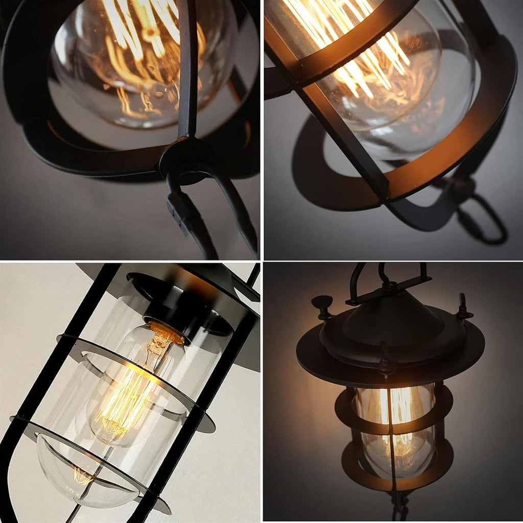 Sconce Wall Lighting Retro Wall Lamp Wrought Iron Bar Glass Iron Mesh Wall Lamp E27 is Suitable for A Variety of Light Sources Bathroom Light Fixtures