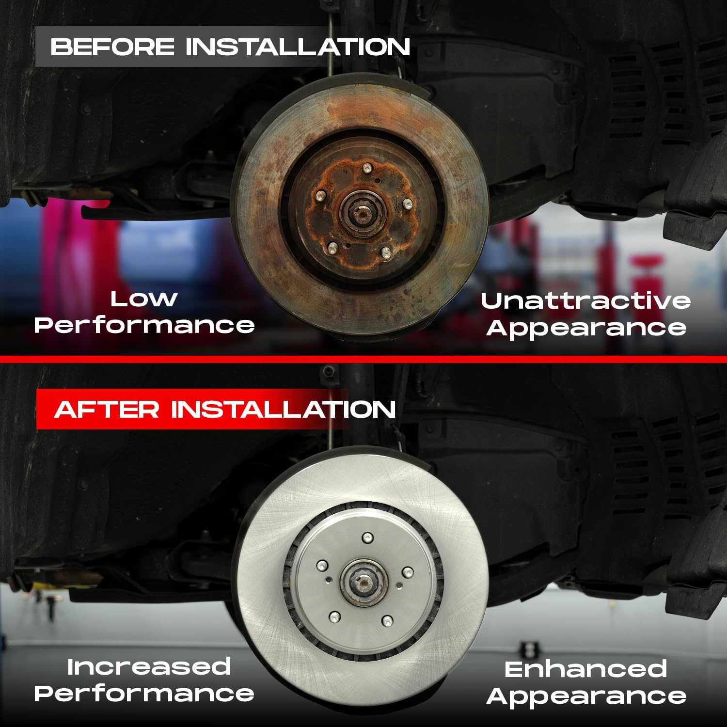 R1 Concepts Front Brake Kit Fits 2017-2022 Honda CR-V| Ceramic Pads, Blank Rotors| Hardware| 12.3' Front