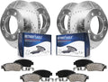 Detroit Axle - Brake Kit for 20-24 Chevrolet Silverado 20-24 GMC Sierra 3500 HD, Drilled and Slotted Disc Brake Rotors Brakes Pads Replacement : 13.98' inch Front and Rear Rotors
