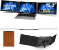 15.3' Laptop Screen Extender, 1200P FHD Ultra-Thin Triple Screen Laptop Monitor Extender, 100% sRGB Travel Portable Monitor for Laptops, Multi Screens Laptops Attachment Compatible with Windows Mac