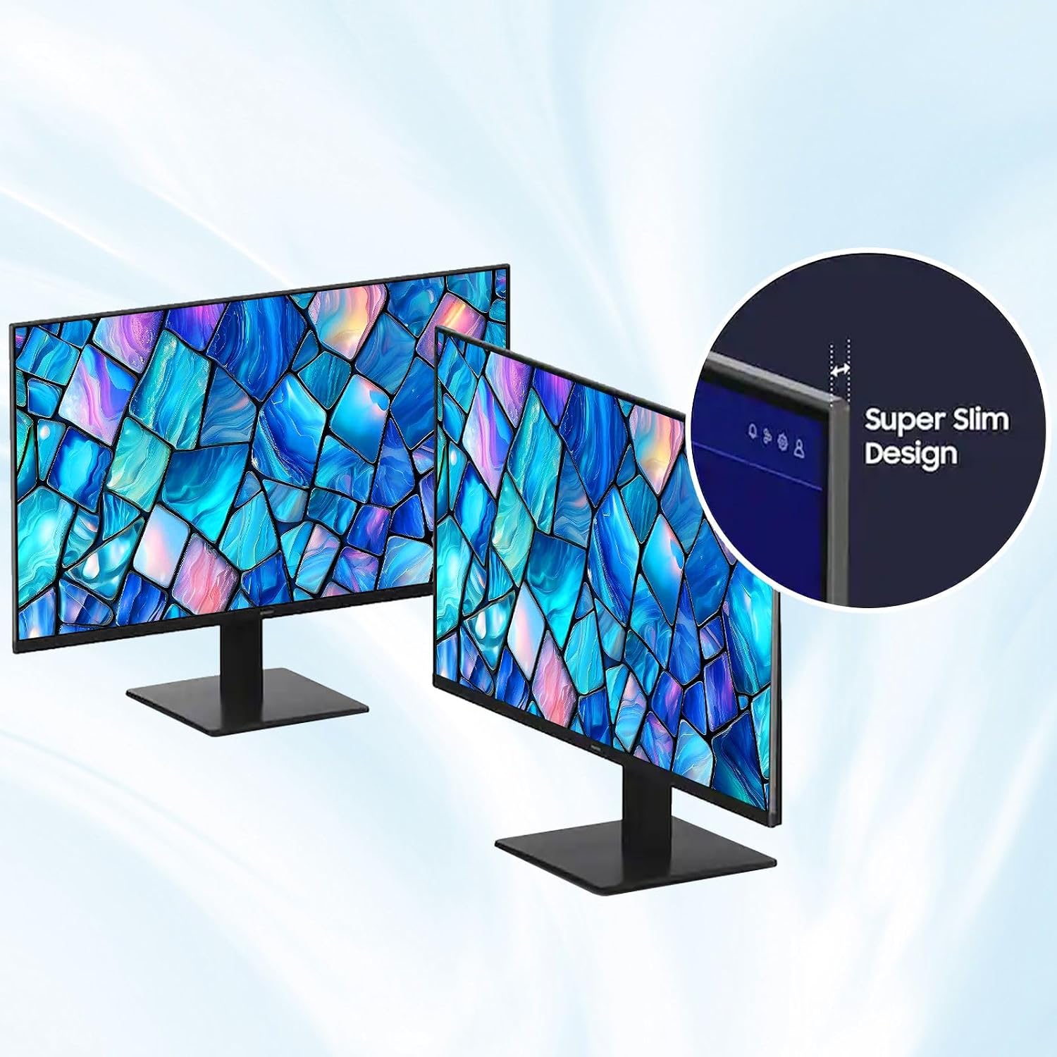 Samsung S3 24 inch IPS LED FHD (1920x1080) Monitor, 100Hz Refresh Rate, 5ms, Eye Care, Flicker-Free, Game Mode, Slim Design, HDMI & VGA, Tilt Adjustment, Black