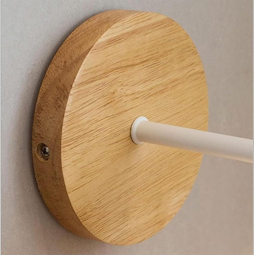 Nordic Style Wrought Iron Wall Sconce Modern Solid Wood Chassis Wall Lamp Wall Mounted Lighting Fixture for Bedroom Bedside Living Room Corridor Study Bathroom Vanity Mirror