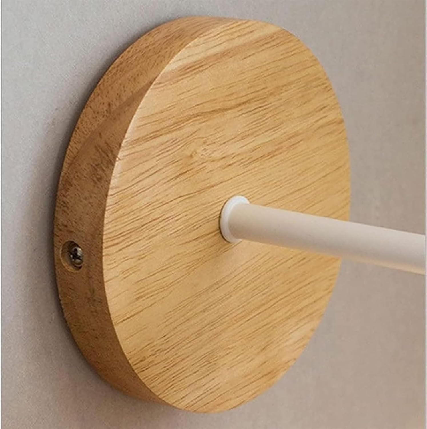 Nordic Style Wrought Iron Wall Sconce Modern Solid Wood Chassis Wall Lamp Wall Mounted Lighting Fixture for Bedroom Bedside Living Room Corridor Study Bathroom Vanity Mirror