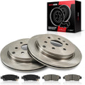 Torchbeam 55151+D883 Rear Disc Brake Rotor and Ceramic Brake Pad Set Kit for Traverse, Acadia, Enclave, Outlook, Acadia Limited, Brake Pads and Rotors Kit, 6pcs