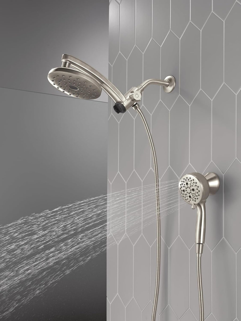Delta 7-Setting PivotPro 3-in-1 Combination Shower Head with ProClean Spray, Brushed Gold Round Shower Head Rainfall with Handheld Spray, 1.75 GPM, Lumicoat Champagne Bronze 58600-CZ-PR
