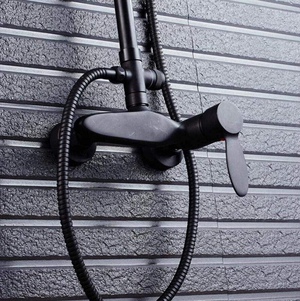 Shower Set Continental Vintage High-End Comfortable Bathroom Black Bronze Round Type Rubber Top Spray Handheld Top Spray Hot and Cold Dual Use Shower Set