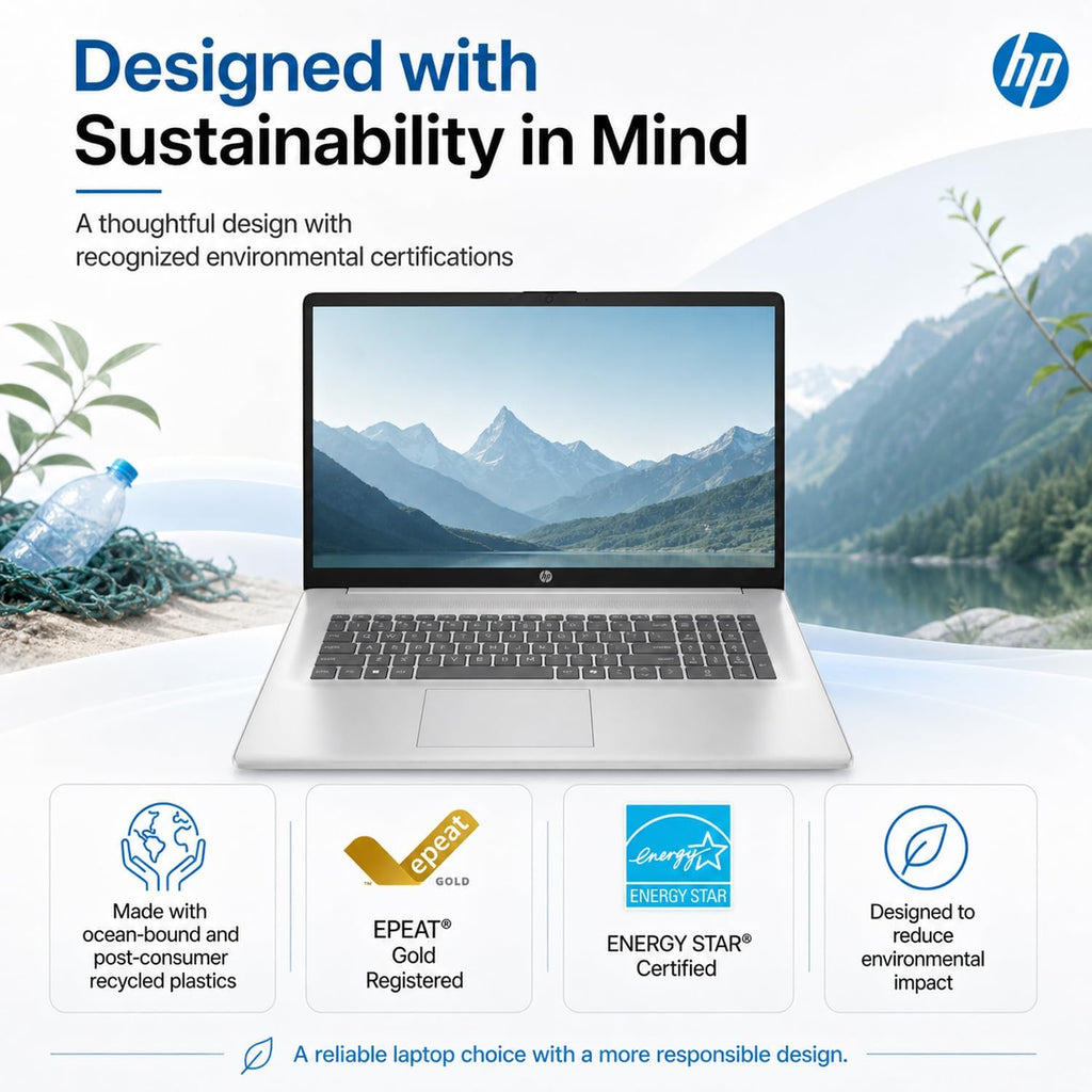 HP New Released 17.3' FHD Business Laptop(2026/2027Edition) with MS365 for Web, Powerful AMD Ryzen 5 7430U(Beats Core i7-1335U), 16GB RAM, 512GB PCIe, Ultra Quiet Design, Long Battery Life, Windows 11