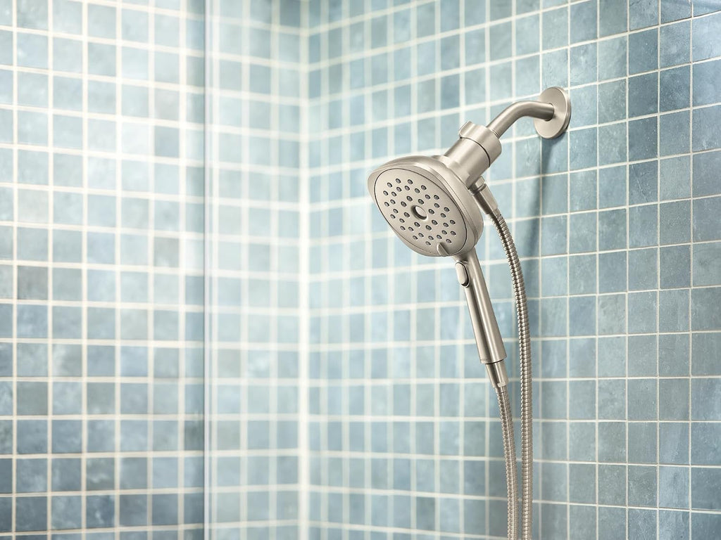 Moen Verso Infiniti Dial Square Handheld Shower, 5-Inch Diameter Spray Head, Brushed Nickel, 220H5BN