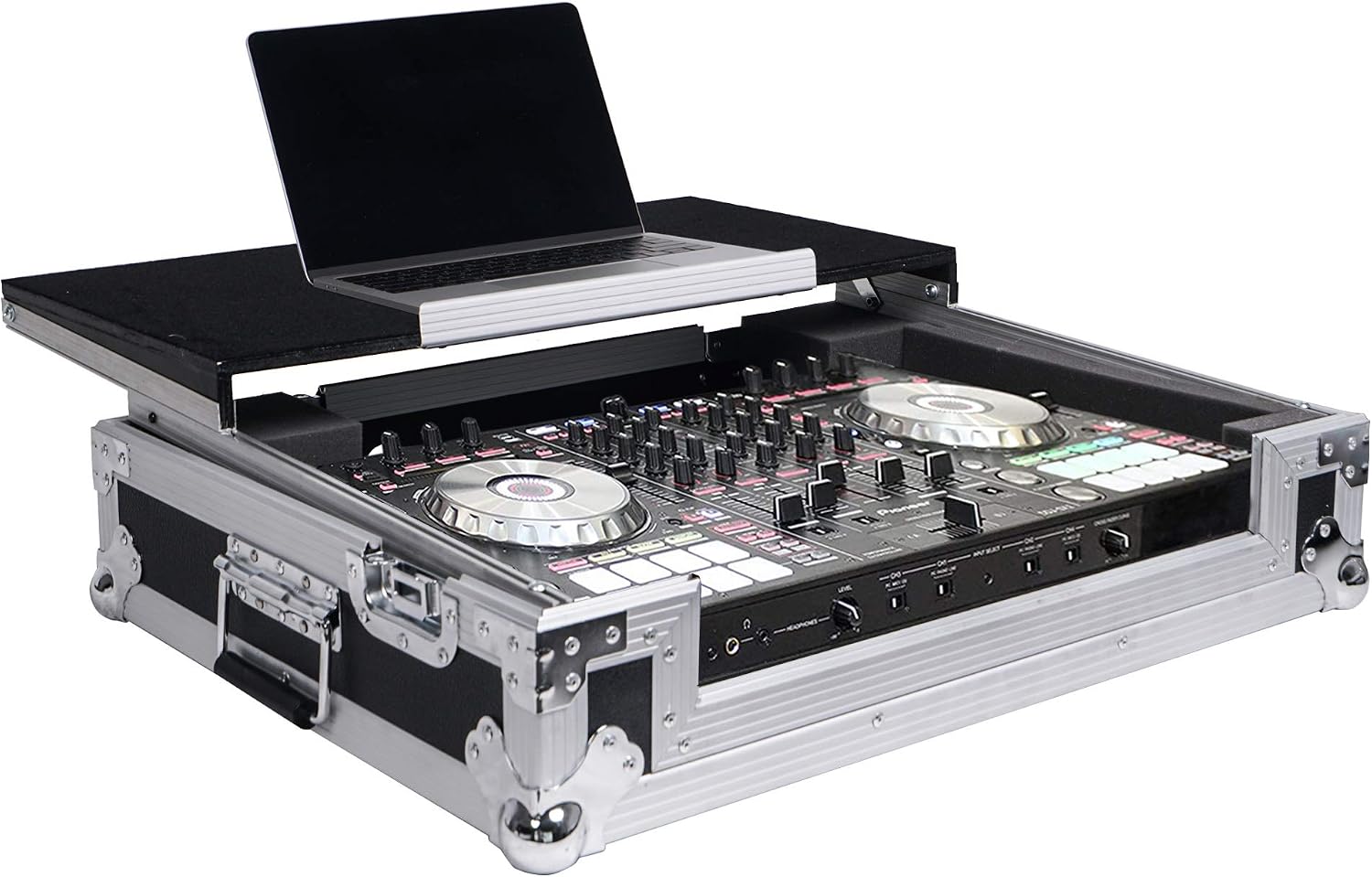 Sound Town DJ Controller Road Case w/Sliding Laptop Stand, Fits Pioneer DDJ-SR2 (STRC-SRLT)