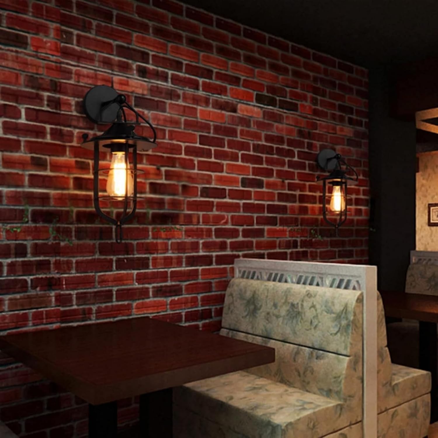 Sconce Wall Lighting Retro Wall Lamp Wrought Iron Bar Glass Iron Mesh Wall Lamp E27 is Suitable for A Variety of Light Sources Bathroom Light Fixtures