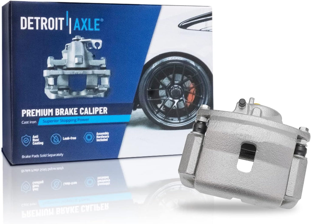 Detroit Axle - Front Brake Kit for 1999-2004 Honda Odyssey 2001-2002 MDX Drilled & Slotted Brake Rotors Disc Brakes Caliper w/Bracket Replacement