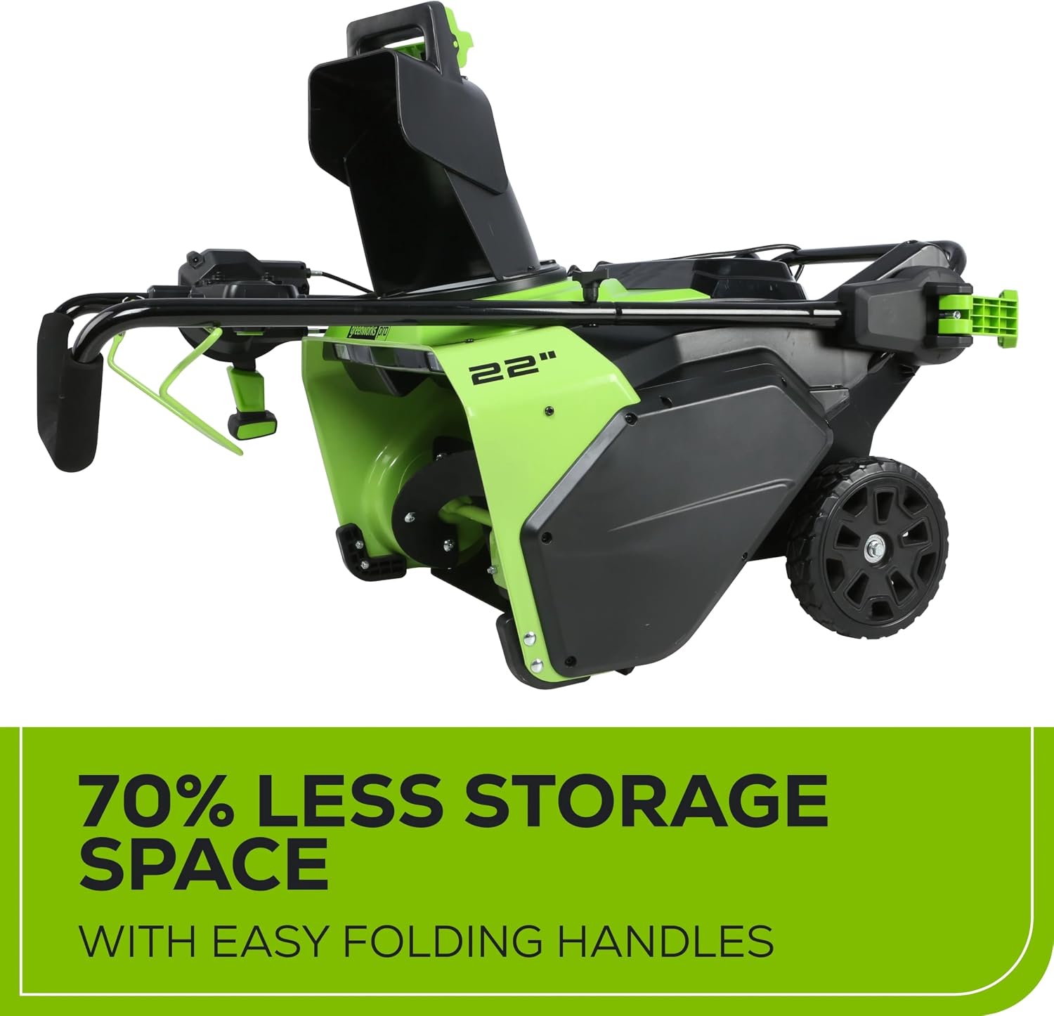 Greenworks Pro 60V 22' Brushless Cordless Snow Blower (Single Stage), (2) 5.0Ah Batteries and Dual Port Charger Included