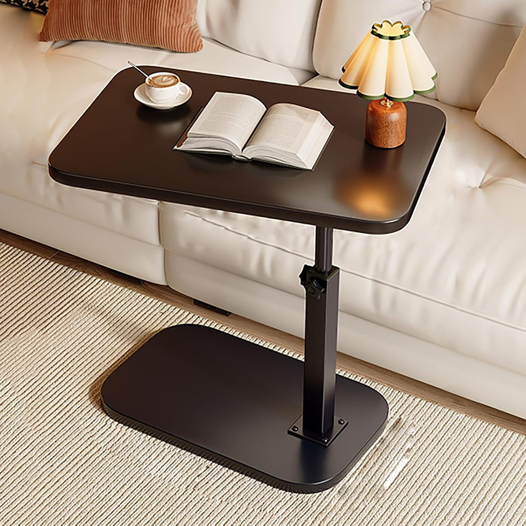 Bedside Table TV Tray Tables, Adjustable Height, Sofa Arm End for Eating Laptop Couch Bed Dinner Small Spaces(Black)
