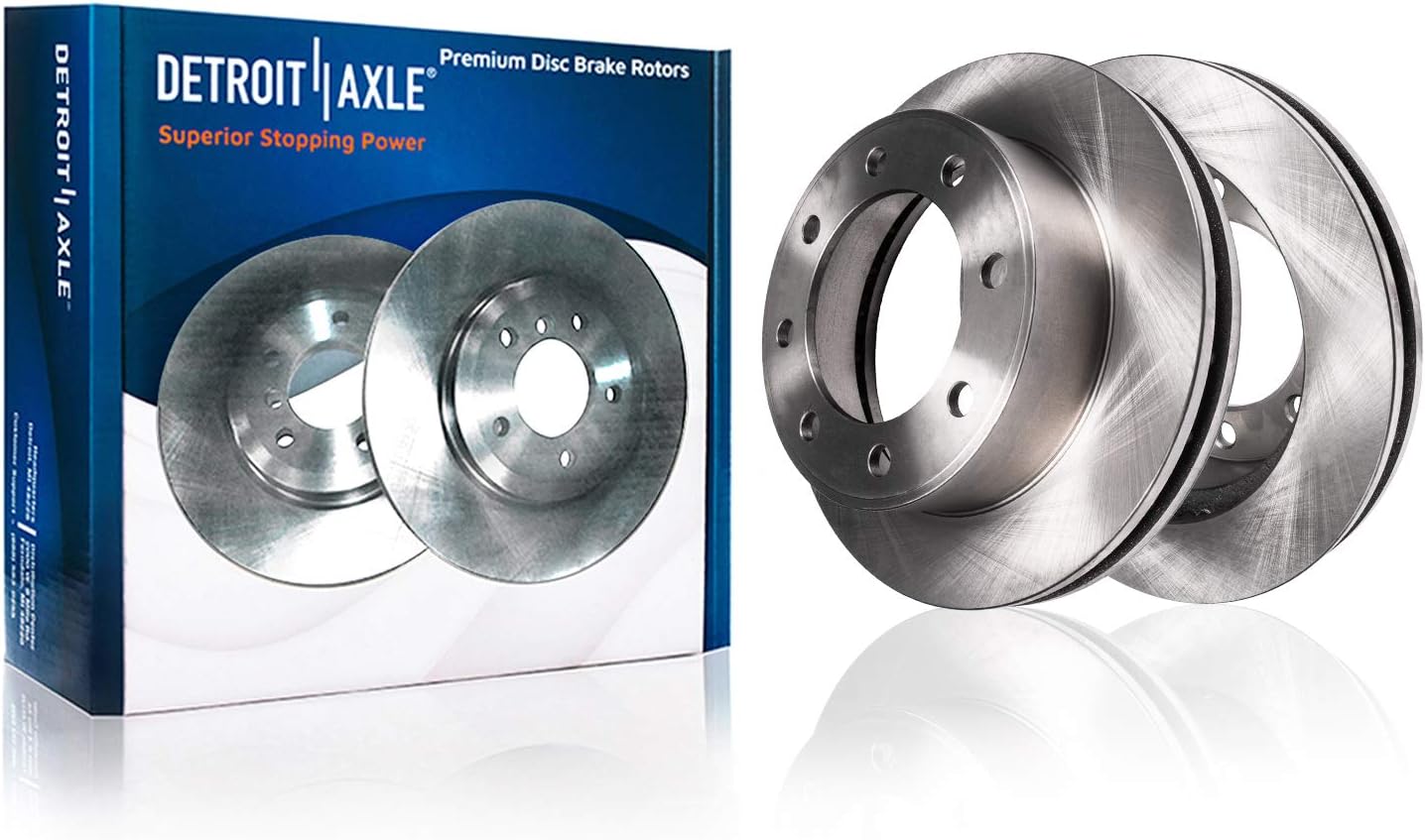 Detroit Axle - DRW Brake Kit for 2013-2022 Ford F-350 Super Duty [RWD], Disc Brake Rotors Ceramic Brakes Pads 2014 2015 2016 2017 2018 2019 2020 2021 Replacement : 14.29' inch Front and Rear Rotors