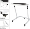 Bike Desk - Rolling Laptop Cart for Stationary Bike or Trainer - Adjustable Standing Desk to Exercise While Working or Watching TV by RAD Cycle