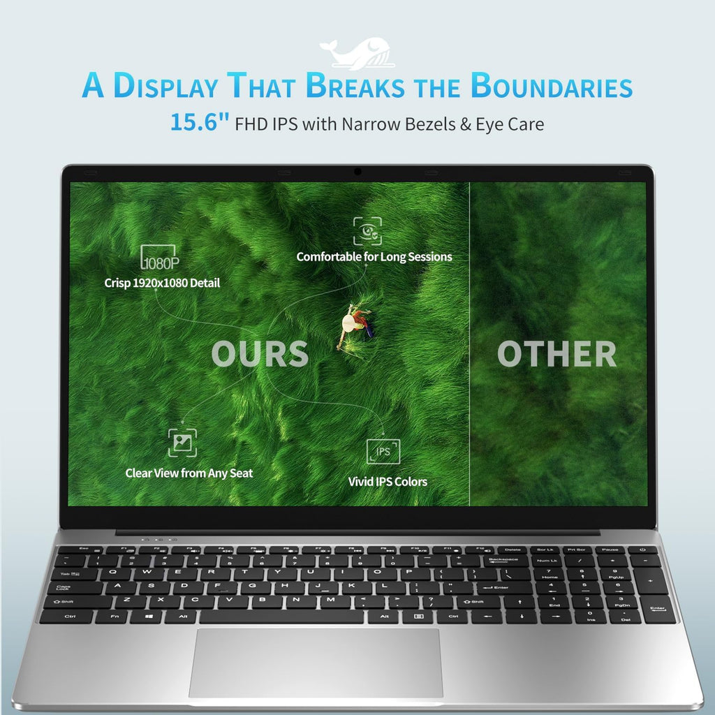 2026 Laptop Computer 15.6' FHD IPS Display, 16GB RAM 1TB SSD, 4-Core N150 Processor up to 3.6GHz, with Win 11 Pro, Thin & Light 3.52lbs, Backlit Keyboard, Silver