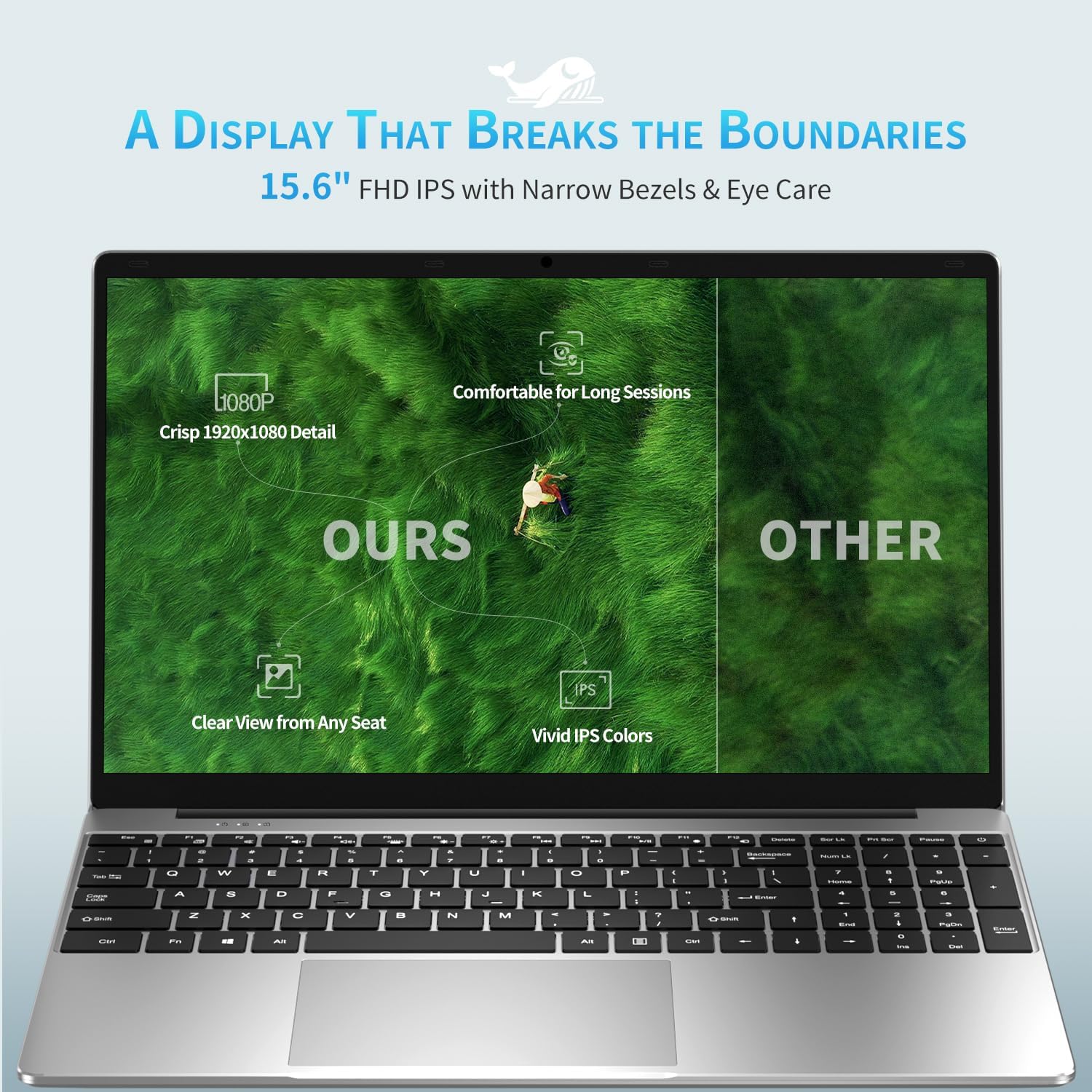 2026 Laptop Computer 15.6' FHD IPS Display, 16GB RAM 1TB SSD, 4-Core N150 Processor up to 3.6GHz, with Win 11 Pro, Thin & Light 3.52lbs, Backlit Keyboard, Silver