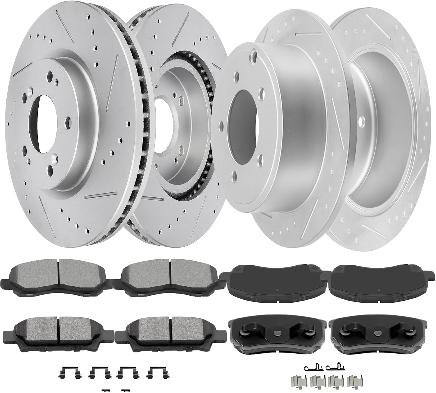 SCITOO (Front 293.9 mm Rear 262 mm) Brake Rotors (5 Lugs) and Pads Kits Fit For Chrysler 200 2011-2014,For Chrysler Sebring 2007-2010,For Dodge Avenger 2008-2014,For Dodge Caliber 2007-2012