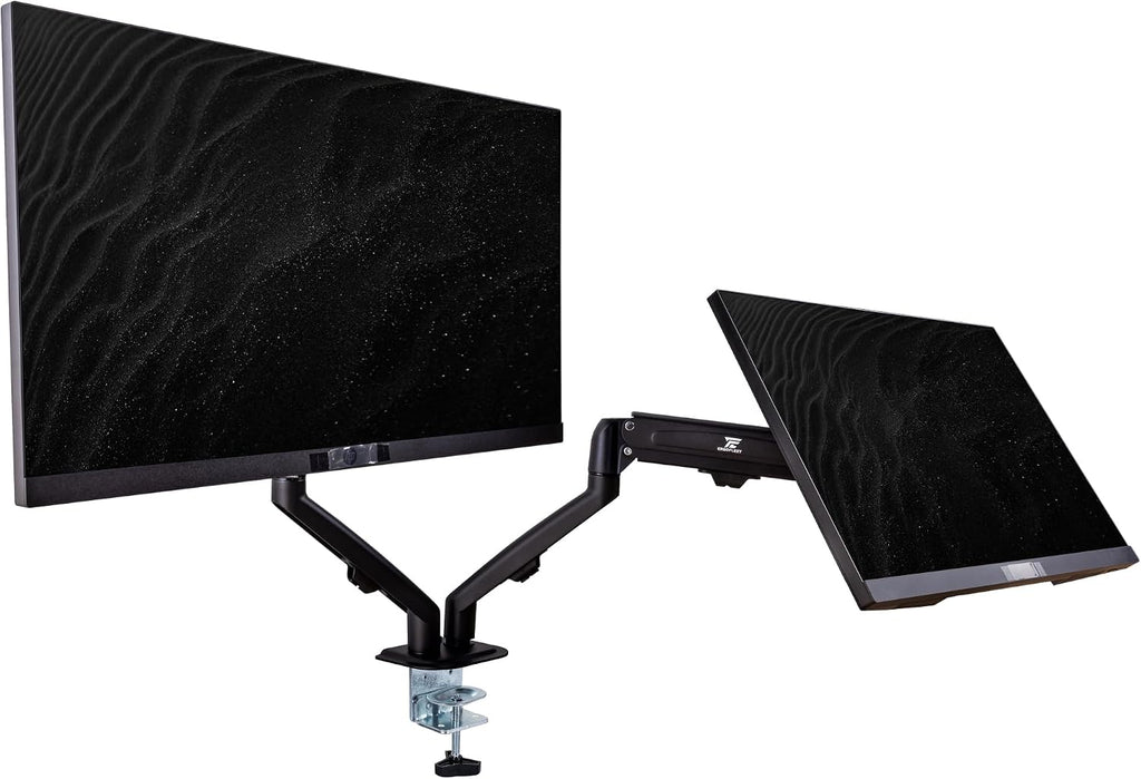 acer 24' Vero FHD IPS Monitor with 4 ms Response Time, Anti-Glare, Adaptive Sync, Integrated Speakers, VESA Mount (100mm) & DKZ Hub, Black Color 2 Pack & ErgoFlexy Dual Monitor Mount