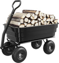 GarveeLife Poly Dump Cart - Heavy Duty 1200lbs Garden Cart with Quick-Release Dumping 13' Tires, Utility Wagon for Yard Work, Landscaping, Gardening