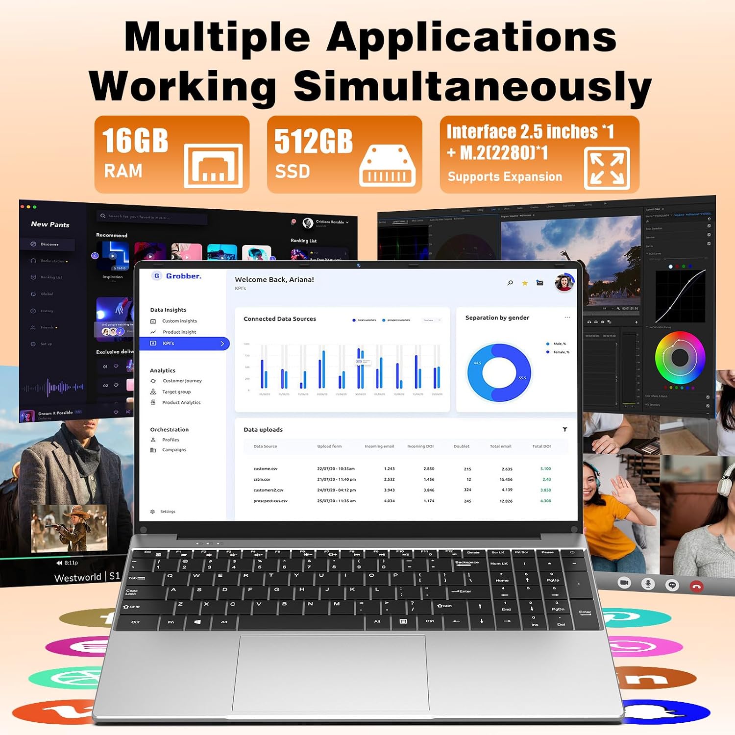 Core i5 Laptop Computer 2026 New, 15.6 Inch Window 11 Pro Lap Top PC 16GB RAM 1TB SSD, 2-Year Warranty, Office 365, FHD 1920*1080 IPS Display, Backlit Keyboard, WiFi5 BT4.2 USB, UHD Graphic