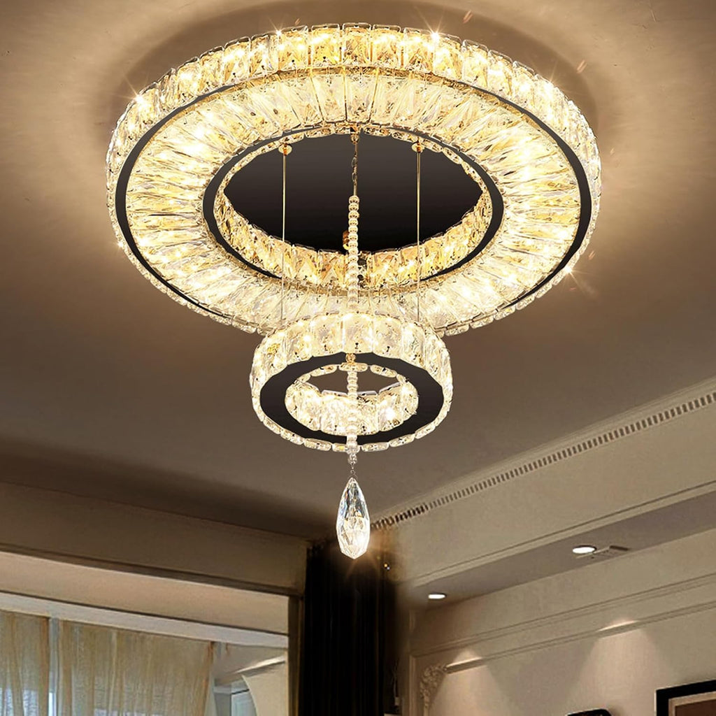 Modern Chandelier Bedroom Light Indoor LED Dimmable Lights Ceiling Chandeliers for Dining Room Kitchen Entryway Black 30W LEDs Fixtures 2400 Lumens