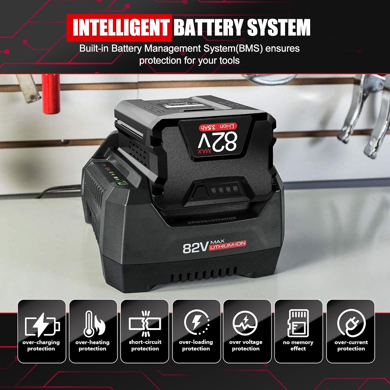 82V Replacement for Briggs & Stratton Snapper XD 82V Battery 3.5Ah, Compatible with Snapper Battery BSB2AH82 BSB3AH82 BSB4AH82 BSB5AH82 1760514 for Snapper XD 82V Cordless Power Tools