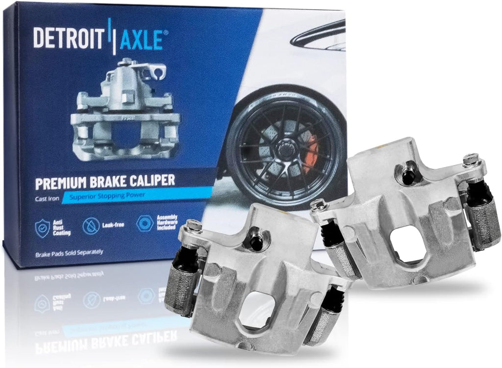 Detroit Axle - Rear Brake Kit for Chevy Trailblazer EXT SSR GMC Envoy XL XUV Buick Rainier Olds Bravada Saab 9-7X Isuzu Ascender, Disc Brake Calipers Ceramic Brake Pads Replacement