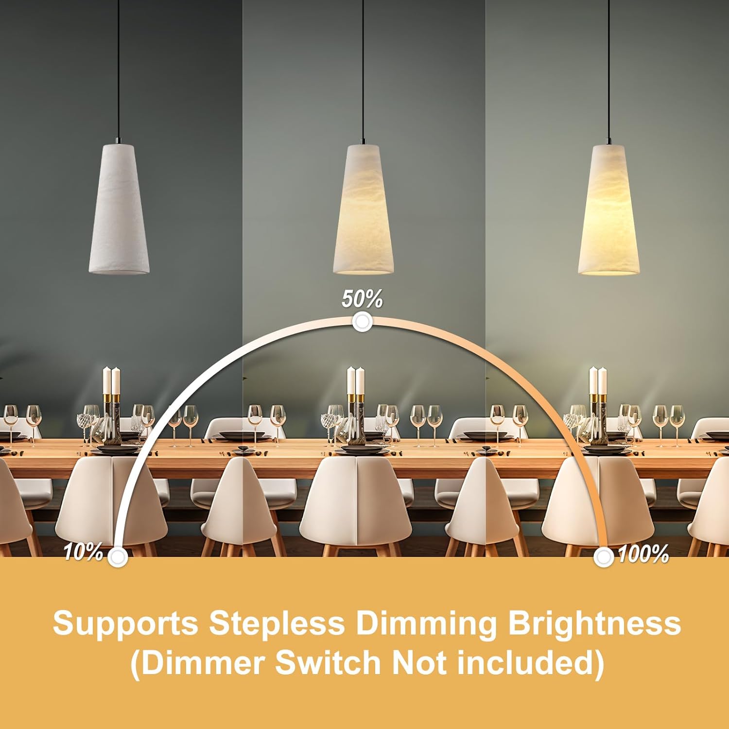 Alabaster Pendant Lights Kitchen Island 2 Pack, H-10in White Pendant Light Fixtures, Marble Conical Shade Black, Light Pendant for Bedroom Bathroom Dining Room Living Room (Dimmable Bulbs INCL)