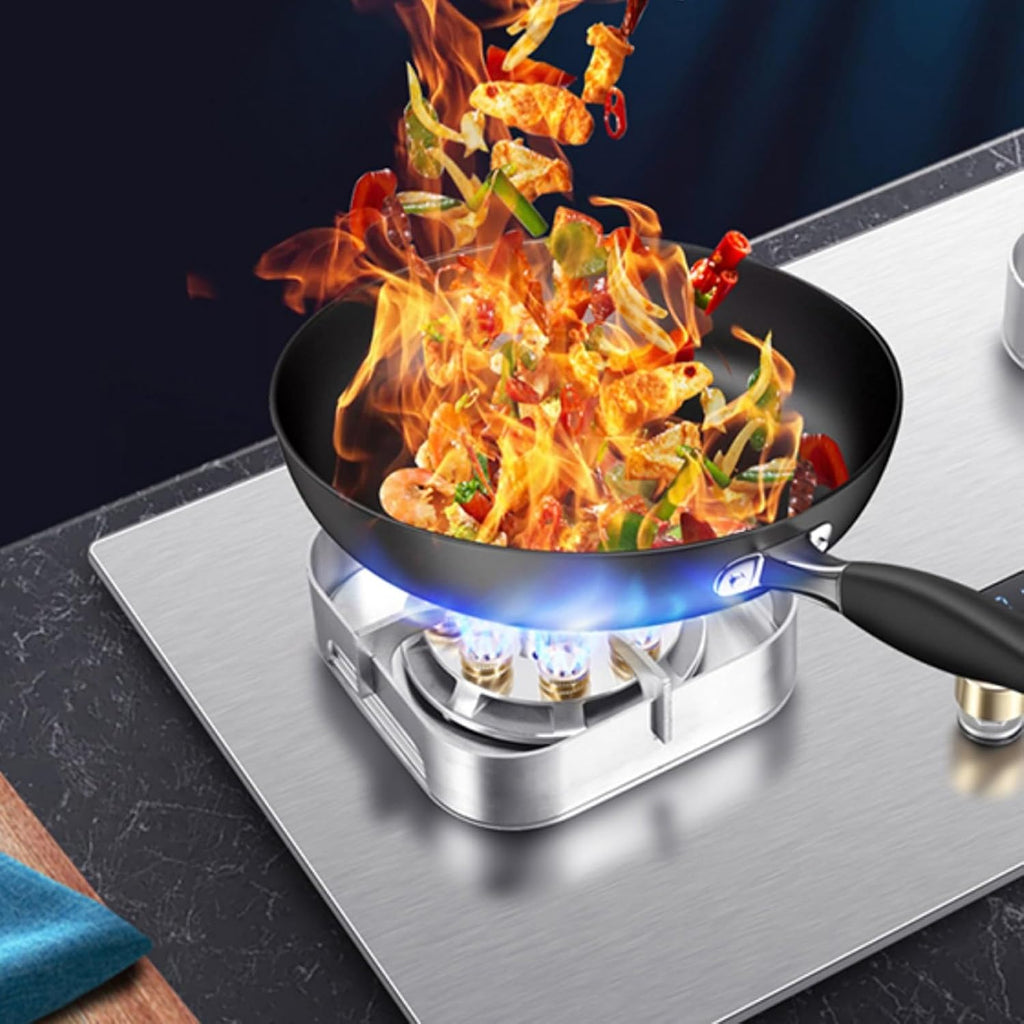 NIKKHO Gas Cooktop,2 Burners Stainless Steel Gas Hob,7.2KW NG/LPG Gas Stove,for Caravan Home Camping Catering Electronic Pulse Type Gas Stove (Color : LPG), 54768
