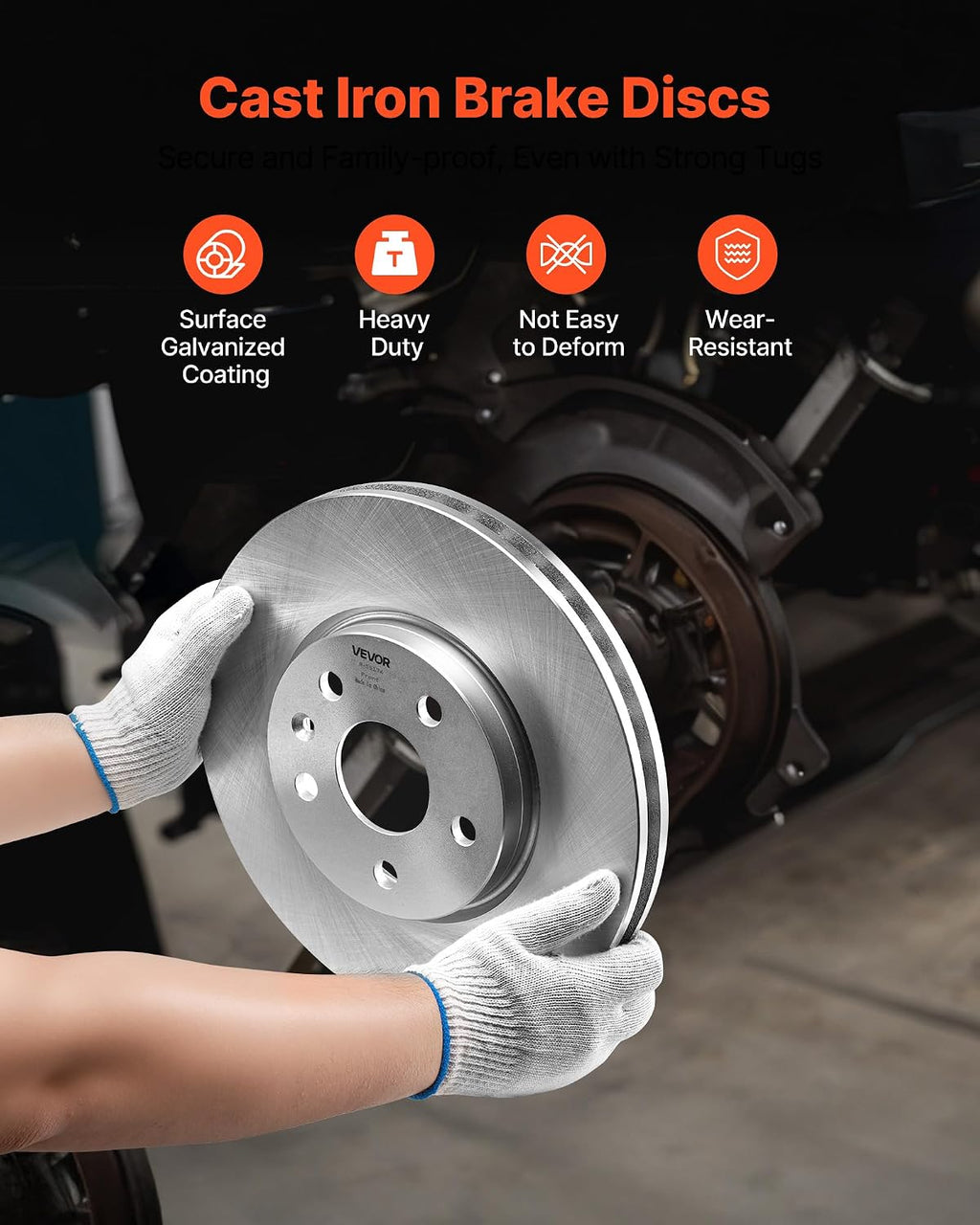 VEVOR Front and Rear Brake Kit Compatible with 2010-2017 Chevrolet Equinox, 2010-2017 GMC Terrain, Hollow Brake Rotors Ceramic Brake Pads Replacement Kit, 12.7 in Front Rotors, 12 in Rear Rotors