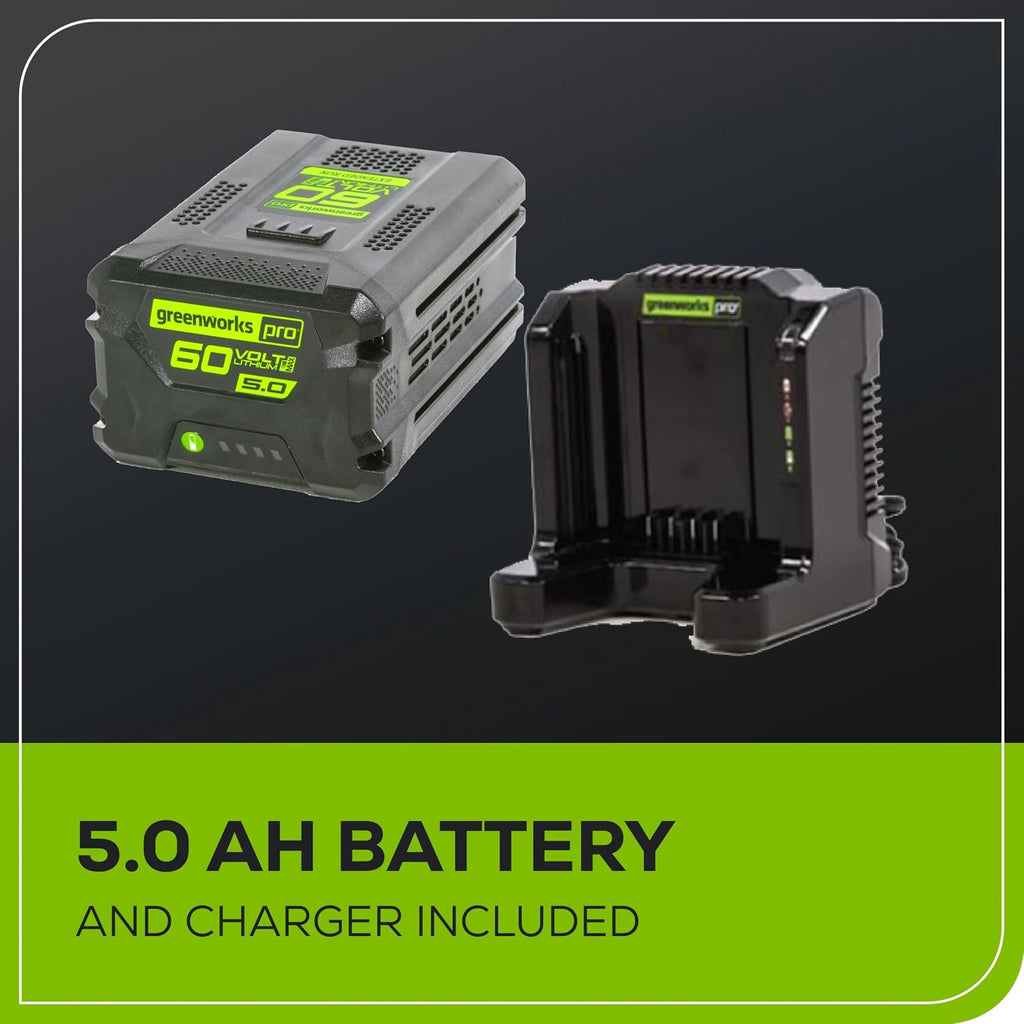 Greenworks 60V 20' Brushless Cordless Snow Blower (Single-Stage), 5.0 Ah Battery and Charger Included