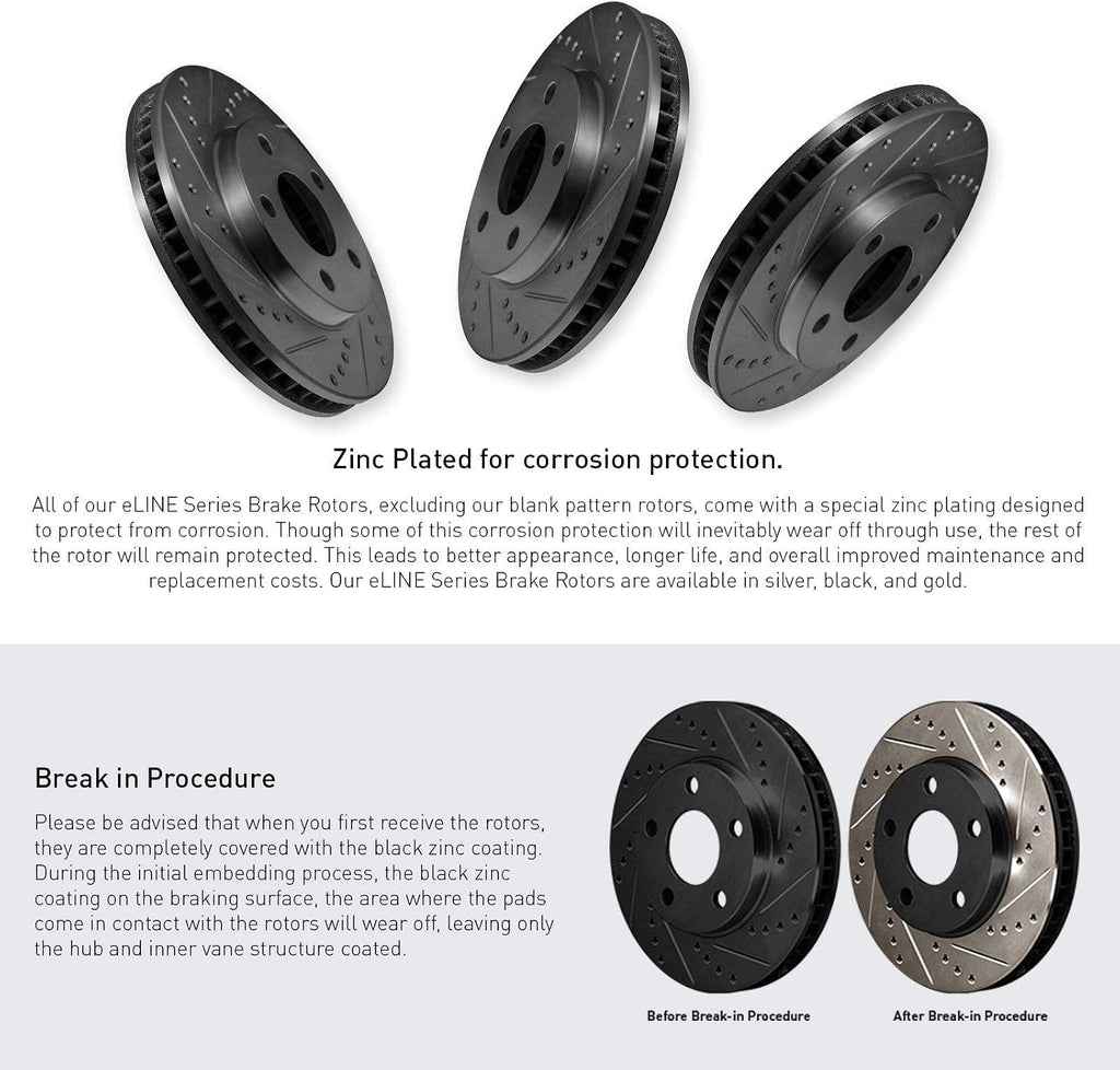 R1 Concepts Front and Rear Brake Kit Fits 2014-2019 Cadillac CTS| Ceramic Brake Pads and Drilled Slotted Brake Rotors| 12.6' Front & 12.4' Rear