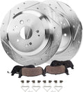 Detroit Axle - Rear Brake Kit for Acura 2014 2015 2016 MDX, Drilled and Slotted Disc Brakes Rotors Ceramic Brake Pads Replacement: 12.98' inch Rotor