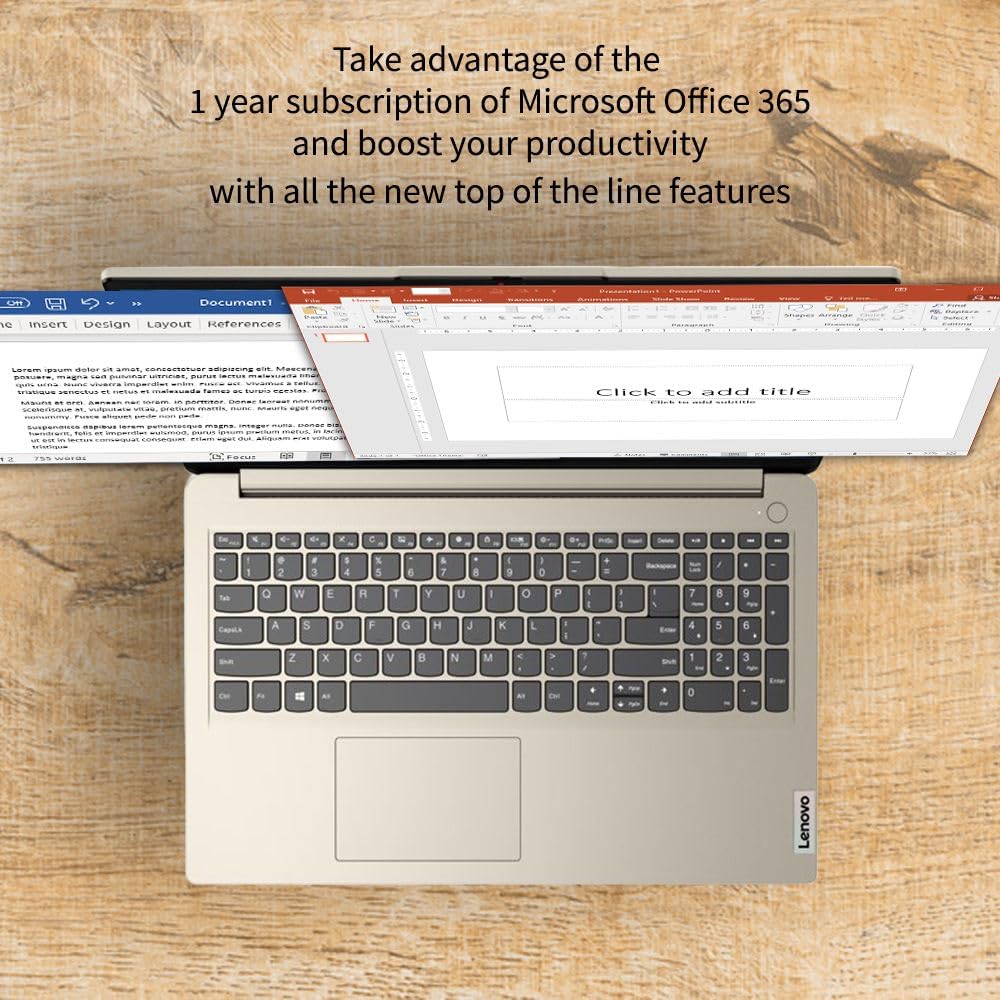 Lenovo 15.6' HD IdeaPad Anti-glare Coating + 1 Year Microsoft 365, 20GB RAM, 1.1TB SSD, Windows 11 Home, Up to 9.5 Hours Battery Life, Intel Processor, WiFi 6, HDMI, USB-C, SD Card Reader, w/WOWPC USB