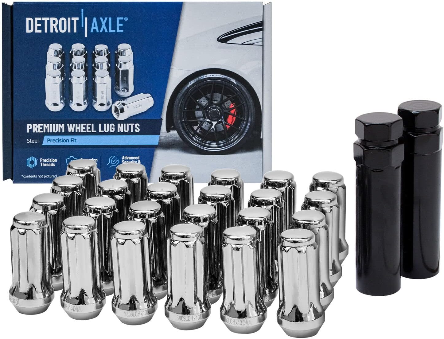 Detroit Axle - Front Wheel Bearing Hubs Brake Rotors Kit for Chevy Malibu Impala Equinox Buick Regal LaCrosse GMC Terrain Saab 9-5 Brake Rotors Wheel Bearing Hubs Lug Nuts Socket Keys Replacement