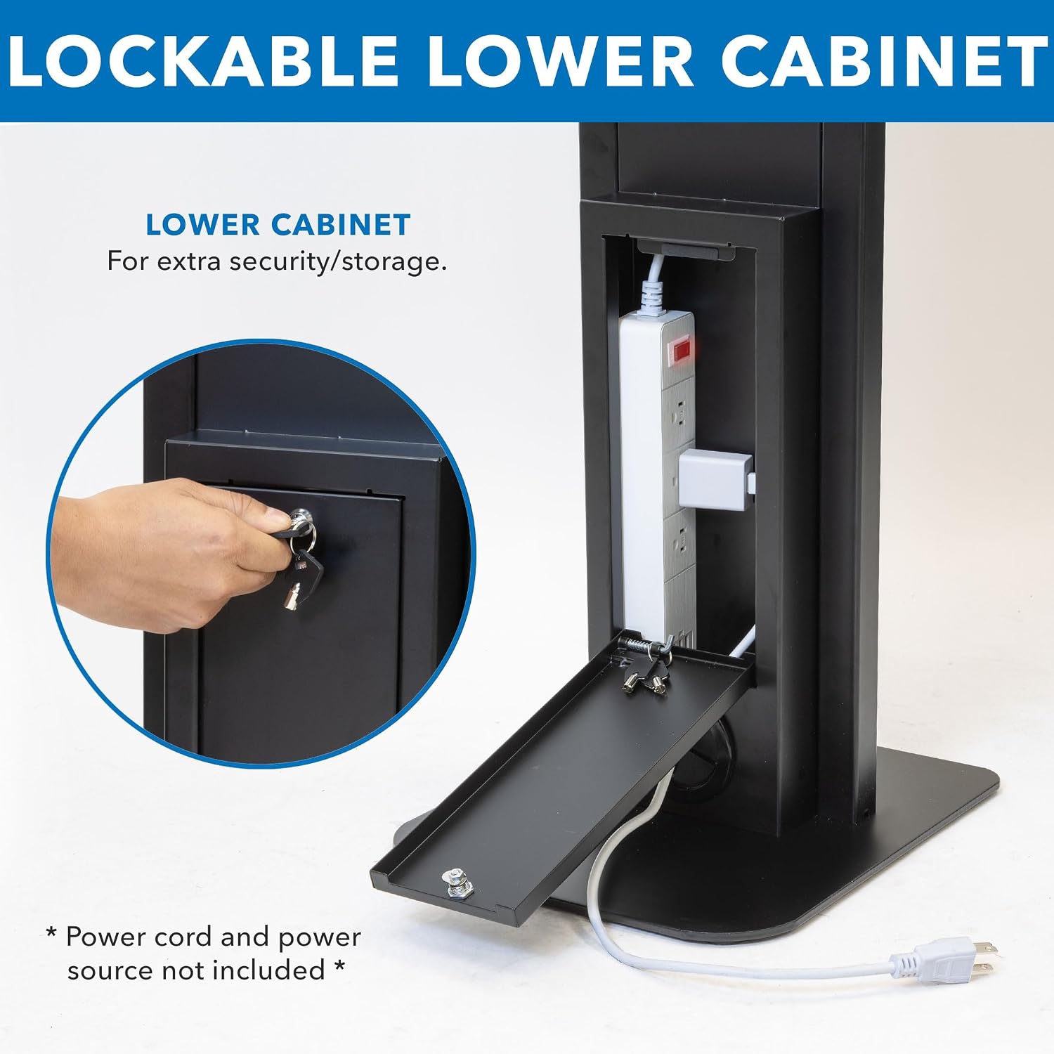 Mount-It! Anti-Theft iPad Floor Stand Kiosk, Locking Tablet Floor Stand for iPad Gen 7–11 & A16, Air & Pro (10.2'–11'), Commercial Kiosk for Retail, Lobby & Trade Show, Black